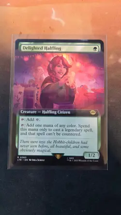 Delighted Halfling (Extended Art) MTG LOTR NON-Foil 363 NM - Image 1