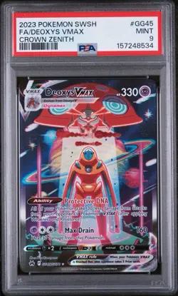 Deoxys VMax GG45/GG70 Pokemon Crown Zenith Galarian Gallery PSA 9 MINT - Image 1