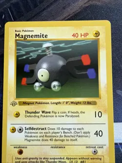 Pokemon Magnemite 1st Edition Shadowless Base Set 53/102 LP - Image 4