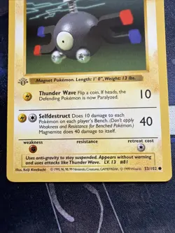 Pokemon Magnemite 1st Edition Shadowless Base Set 53/102 LP - Image 5