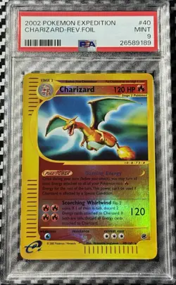 2002 Pokemon Expedition #40 Charizard Reverse Foil PSA 9 MINT Rare! Free Ship! - Image 1