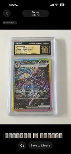 Pokemon Ceruledge ex 203/187 SV8a Terastal Fest Ex SAR Full Art Holo JP CGC 10 - Image 1