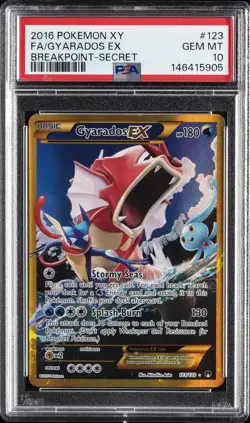 2016 POKEMON XY BREAKPOINT SECRET #123 FULL ART/GYARADOS EX PSA 10 - Image 1