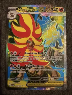 Mega Pyroar EX 099/086 CRIM Secret Rare Full Art Holo English HP 340 - Image 1