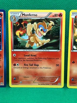 Pokemon Tcg Infernape 17/135 Monferno 16/135 & Chimchar 15/135 Plasma Non Holo - Image 3