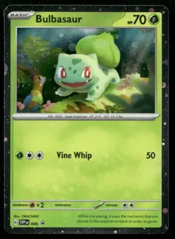 2023 Scarlet & Violet Promos Black Star Bulbasaur Promo Cosmos Holo #046/217 - Image 1