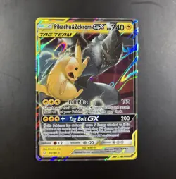 Pokemon TCG Pikachu & Zekrom GX 33/181 SM-Team Up Ultra Rare Holo Eng - Image 1