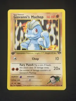 Pokemon TCG Giovanni's Machop Gym Challenge 72/132 1st edition 50 HP English - Image 1