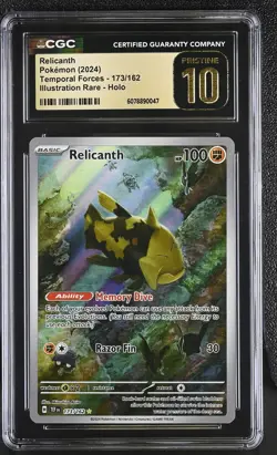 Pokemon GRADED Relicanth 173/162 Temporal Forces IR PRISTINE 10 CGC ENGLISH - Image 1