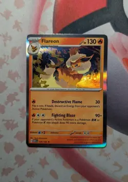 Flareon 136/165 Insufficient Ink Error Misprint Pokemon 151 Holo Rare - Image 1