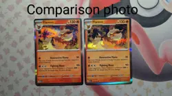 Flareon 136/165 Insufficient Ink Error Misprint Pokemon 151 Holo Rare - Image 3