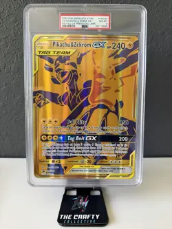 2021 POKEMON [JUMBO] BLACK STAR PROMO - #SM248 FA PIKACHU & ZEKROM GX - PSA 8 - Image 1