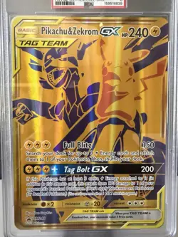 2021 POKEMON [JUMBO] BLACK STAR PROMO - #SM248 FA PIKACHU & ZEKROM GX - PSA 8 - Image 2