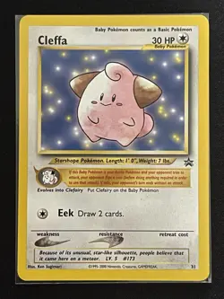 Pokemon TCG Vintage Cleffa Non-Holo Black Star Promo Card 31 - Image 1