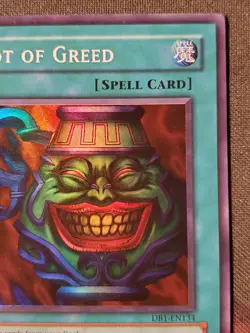 Yugioh Pot of Greed DB1-EN134 Super Rare VLP/NM - Image 3