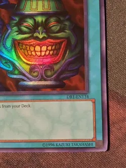 Yugioh Pot of Greed DB1-EN134 Super Rare VLP/NM - Image 4