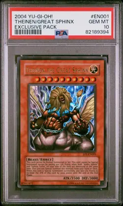 2004 Theinen the Great Sphinx PSA 10 EP1-EN001 Exclusive Pack Yu-Gi-Oh POP 63 - Image 1