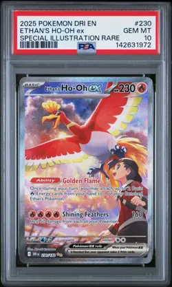 Ethan's Ho-Oh ex 230/182 SIR Destined Rivals PSA 10 Pokemon AU 2025 - Image 1