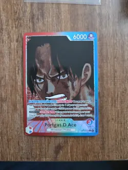 One Piece Carrying On His Will Portgas D. Ace Leader Alt Art #OP13-002 NM - Image 1