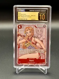 One Piece Nami OP01-016 2022 PC 25th Rare Manga Alt Art CGC 10 Pristine - Image 1