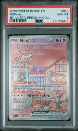 Mew ex SVP 053 - Scarlet & Violet 151 Black Star UPC Promo Pokemon TCG PSA 8 - Image 1