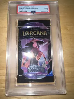 2023 RAVENSBURGER DISNEY LORCANA RISE OF THE FLOODBORN EN02 BOOSTER PACK PSA 9 - Image 1
