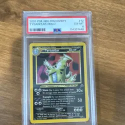 Pokemon Tyranitar Neo Discovery Holo Rare 12/75 PSA 6 2001 English TCG - Image 1