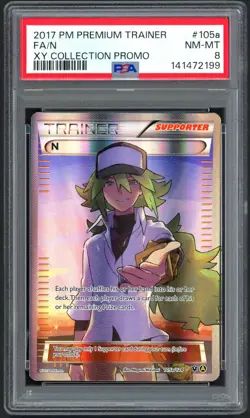 Pokemon Card - PSA 8 Trainer N 105a/124 - XY Collection Promo - NM-MT - Image 1