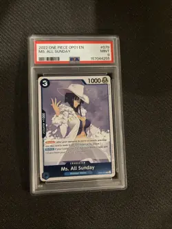 One Piece Card Game TCG Ms. All Sunday OP01-079 R PSA 9 Pre-Errata 50 - Image 1