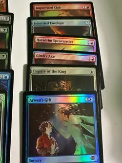 LOTR MTG Lot of 18 Foil Cards Commons Lightly Played or Better - Image 4