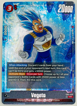 Vegeta FB03-020 Super Rare Foil Fusion World Dragon Ball Super Card Game | NM - Image 1