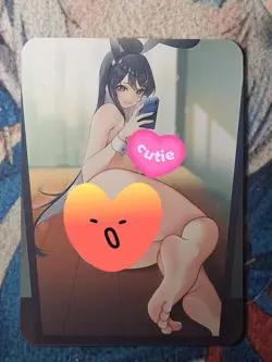 Mai Sakurajima Bunny Girl Senpai Double Sided Holo Waifu Fan Art Card - Image 2