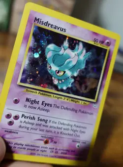 Misdreavus 11/64 Holo Neo Revelations Additional White Ink Error Pokemon Card LP - Image 3
