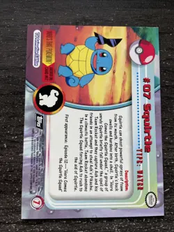CARTE POKEMON TOPPS ENGLISH - #07 SQUIRTLE / CARAPUCE PROCHE DU NEUF/NM - Image 2