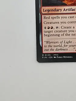 MTG The Fire Crystal - Final Fantasy Crossover - Legendary Artifact FFIII NM BB - Image 5