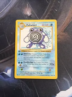 Poliwhirl 38/102 1st Edition Uncommon Base Set Shadowless Pokemon MP To LP - Image 1