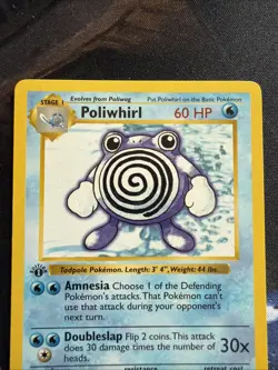 Poliwhirl 38/102 1st Edition Uncommon Base Set Shadowless Pokemon MP To LP - Image 5