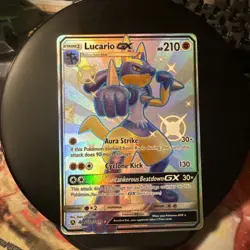 Lucario GX SV64/SV94 Hidden Fates: Shiny Vault Holo MINT Condition Pokemon - Image 1