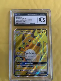 SM90 CGC 9.5 Raichu GX Black Star Promos Pokemon - Image 1
