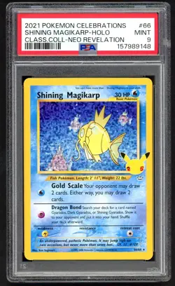 Pokemon Card - PSA 9 Shining Magikarp 66/64 Classic Collection 25th Anniversary - Image 1
