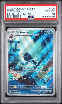 2025 POKEMON BLK EN-BLACK BOLT ILLUSTRATION RARE #106 TIRTOUGA PSA 10 - Image 1