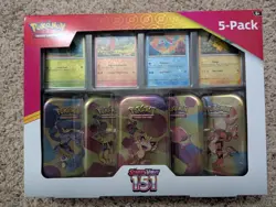 Pokemon TCG 151 Mini Tin Bundle Costco Exclusive – 5 Tins – Factory Sealed. - Image 1