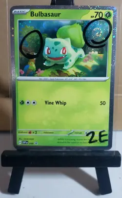 Pokemon Bulbasaur SVP 046 Holo Rare SVP Black Star Promo (DOUBLE SWIRL) NM 2E - Image 2