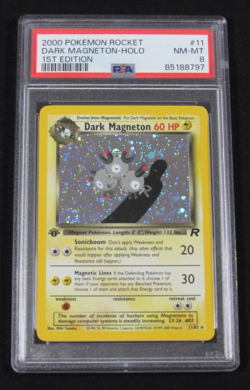 2000 Pokemon Rocket DARK MAGNETON HOLO 1st Edition 11/82 PSA 8 NM-MT SWIRL - Image 1