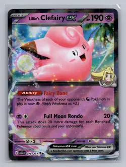 Lillie's Clefairy ex 076/217 Double Rare Ascended Heroes Pokemon Holo Near Mint - Image 1