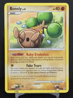 Pokemon Card TCG Bonsly 71/130 Diamond & Pearl 2007 Non Holo Vintage Common - Image 5