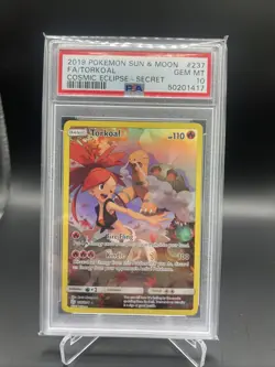 2019 Pokemon Sun & Moon FA/Torkoal Cosmic Eclipse #237 PSA 10 Graded - Image 1