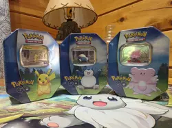 POKEMON TCG GO: Set of 3, PIKACHU SNORLAX BLISSEY Collector tins. New/Sealed - Image 1
