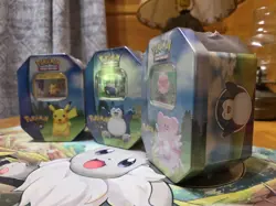 POKEMON TCG GO: Set of 3, PIKACHU SNORLAX BLISSEY Collector tins. New/Sealed - Image 3