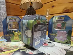 POKEMON TCG GO: Set of 3, PIKACHU SNORLAX BLISSEY Collector tins. New/Sealed - Image 5